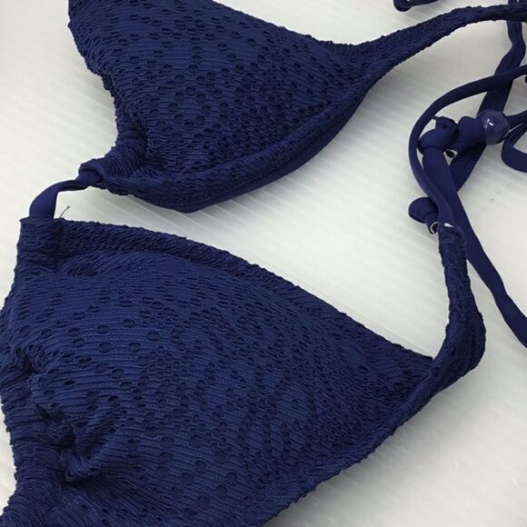 Marie Meili Triangle Bikini Top in Navy (D6) - Picture 7 of 7